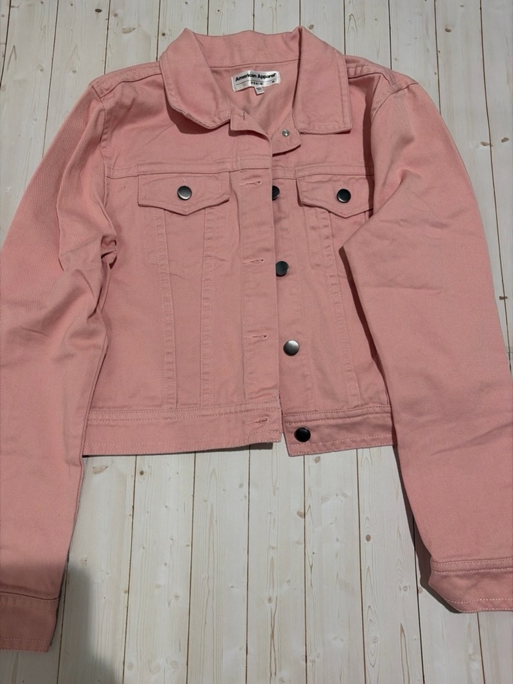American Apparel Dusty Pink Cropped Denim Jacket